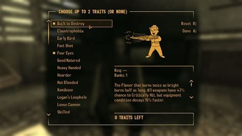 Fallout New Vegas Best Starting Guide: Stats .